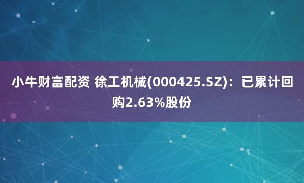 小牛财富配资 徐工机械(000425.SZ)：已累计回购2.63%股份