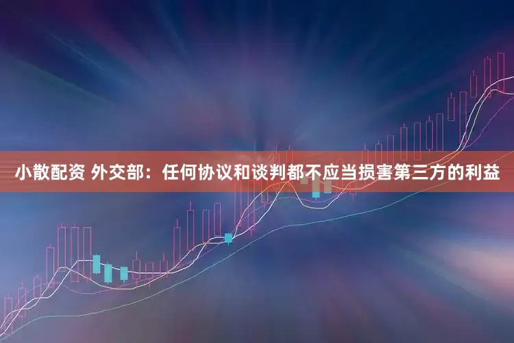 小散配资 外交部：任何协议和谈判都不应当损害第三方的利益