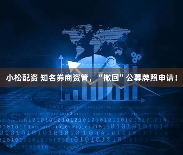小松配资 知名券商资管，“撤回”公募牌照申请！